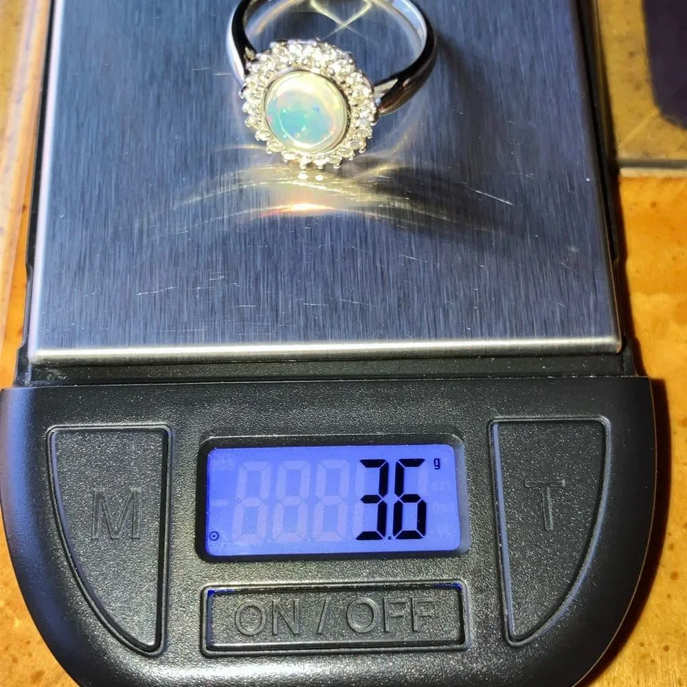 Natural Ethiopian Opal Sterling Silver Ring Size 10
